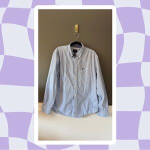 Blue and White Striped Button Down - American Eagle - XL